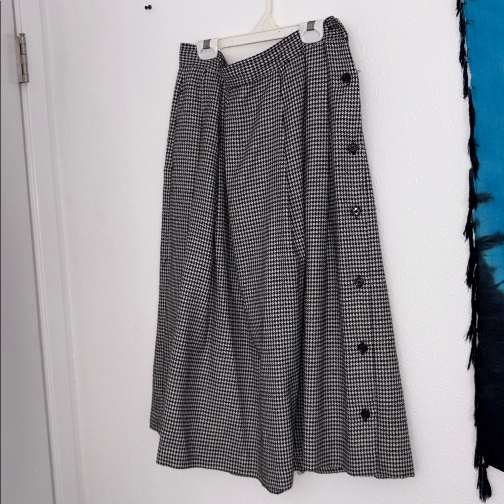 Karen Scott Monochrome Houndstooth Skirt